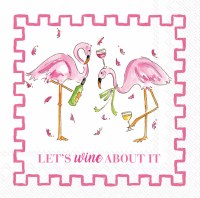 5" Square "Let's Wine About It" Flamingo Beverage Napkins