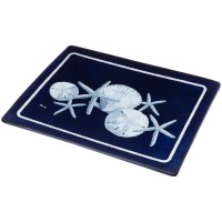 8" x 10" White Shells on Blue Tray