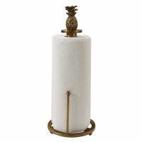 15" Distressed Bronze Pineapple Paper Towel Holder