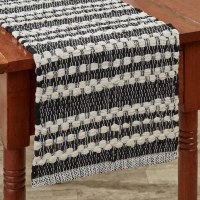 13" x 54" Onyx and Ivory Chindi Table Runner