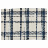 13" x 19" Dark Blue and White Plaid Placemat