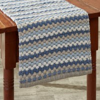 13" x 36" Blue and Beige Aviary Chindi Table Runner