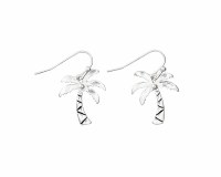 Silver Toned Palm Tree Earrings