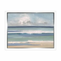 33" x 43" Blue and Green Beach Framed Gel Print