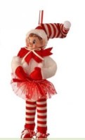 9" Red Shoes Elf Ornament