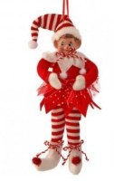 9" White Shoes Elf Ornament