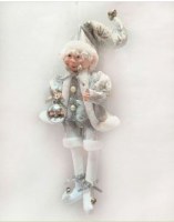 17" White and Silver Elf Statue