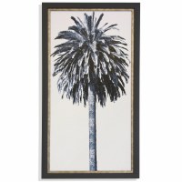 40" x 22" Blue Plam Tree 2 Gel Print Framed