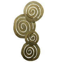 54" Four Gold Swirl Disk Metal Wall Art Plaque