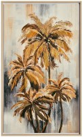 39" x 24" Four Brown Palm Trees Framed Canvas