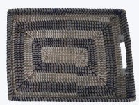 12" x 16" Blue, White, and Natural Woven Tray