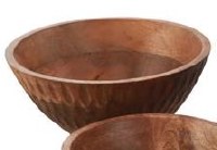 Medium Round Brown Notch Wood Bowl