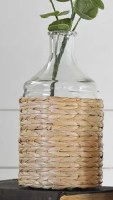 8" Clear Glass Woven Wrap Vase