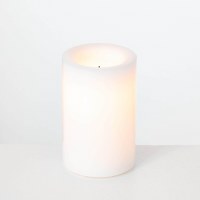 4" x 6" White Outdoor LED Pillar Candle