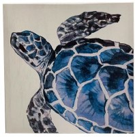 12" Sq Blue Turtle Canvas