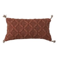 12" x 24" Rust Diamond Pattern Decorative Pillow