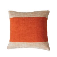 18" Sq Orange Band Decorative Pillow