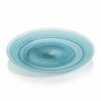 13" Round Blue Frost Glass Platter