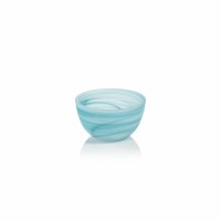 4" Round Blue Frost Glass Bowl