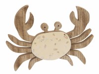 7" x 10" Natural Wood and Mother of Pearl Coastal Crab