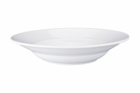 11" Round White Ceramic Pasta Bowl