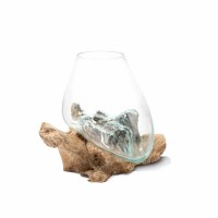 Medium Glass Bowl on Driftwood