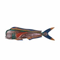 9" x 32" Multicolor Mahi Mahi Coastal Driftwood Wall Art Plaque