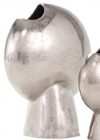 10" Silver Disk Footed Metal Vase