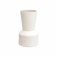 10" White Ceramic Cone Vase