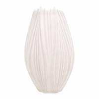 22" White Ribbed Vase