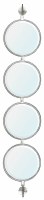 49" x 10" Four Silver Circle Mirrors