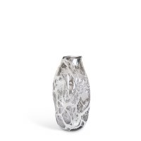 Large Gray Glass Swirl Vase