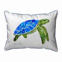 11" x 14" Blue and Green Sea Turtle Decorative Indoor/Outdoor Pillow