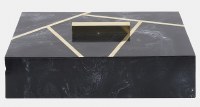 10" Black and Gold Polyresin Box