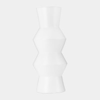 17" White Ceramic Totem Vase