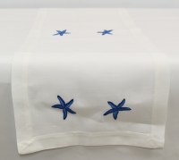 72" White Starfish Table Runner