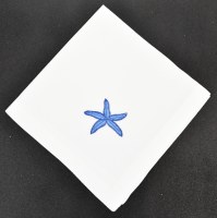 20" Sq White Starfish Cloth Napkin