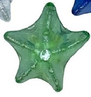 3" Green Iridescent Glass Starfish