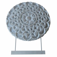 20" White Mandala on a Base Sculpture