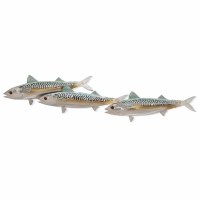 8" x 30" Triple Mackerel Coastal Metal Wall Art Plaque MM223