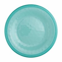 11" Round Aqua Beaded Melamine Plate