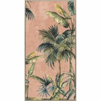 49" x 25" Palms on Coral 2 Tropical Gel Textured Framed Print