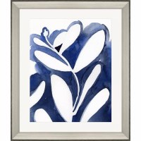 40" x 34" Blue Eucalyptus 1 Tropical Framed Print Under Glass