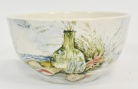 5" Round Coral Coastal Landscape Ceramic Bowl