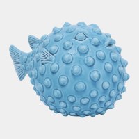 13" Light Blue Ceramic Puffer Fish