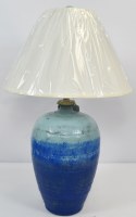 28" Bahama Blue Pottery Table Lamp