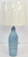 31" Gray and Blue Grooves Table Lamp