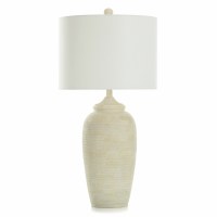 32" Biege Pot Table Lamp