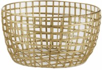 Small Round Gold Metal Grid Basket
