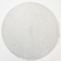 15" Round Silver Metallic Placemat